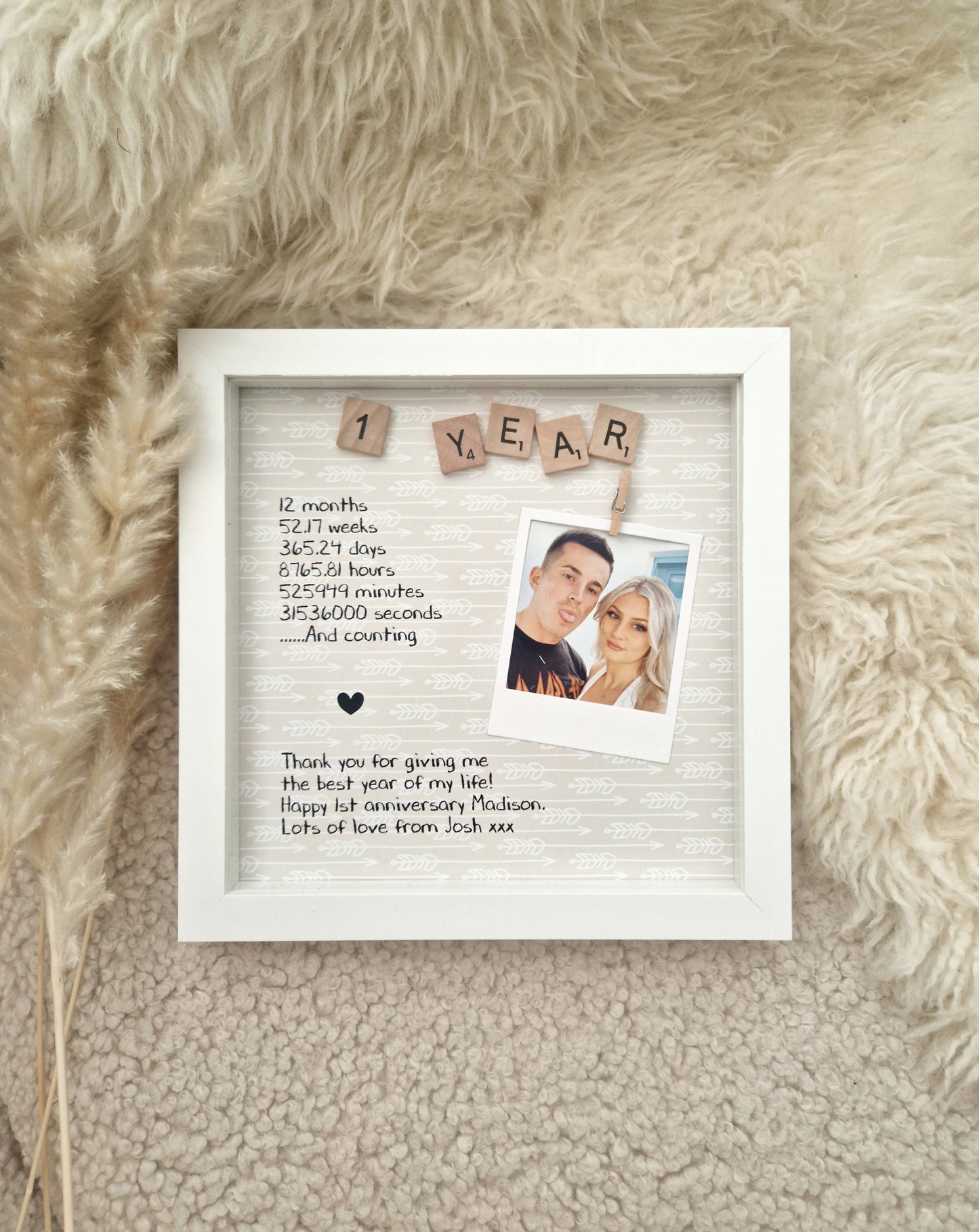 First Anniversary Frame | Anniversary Gift.