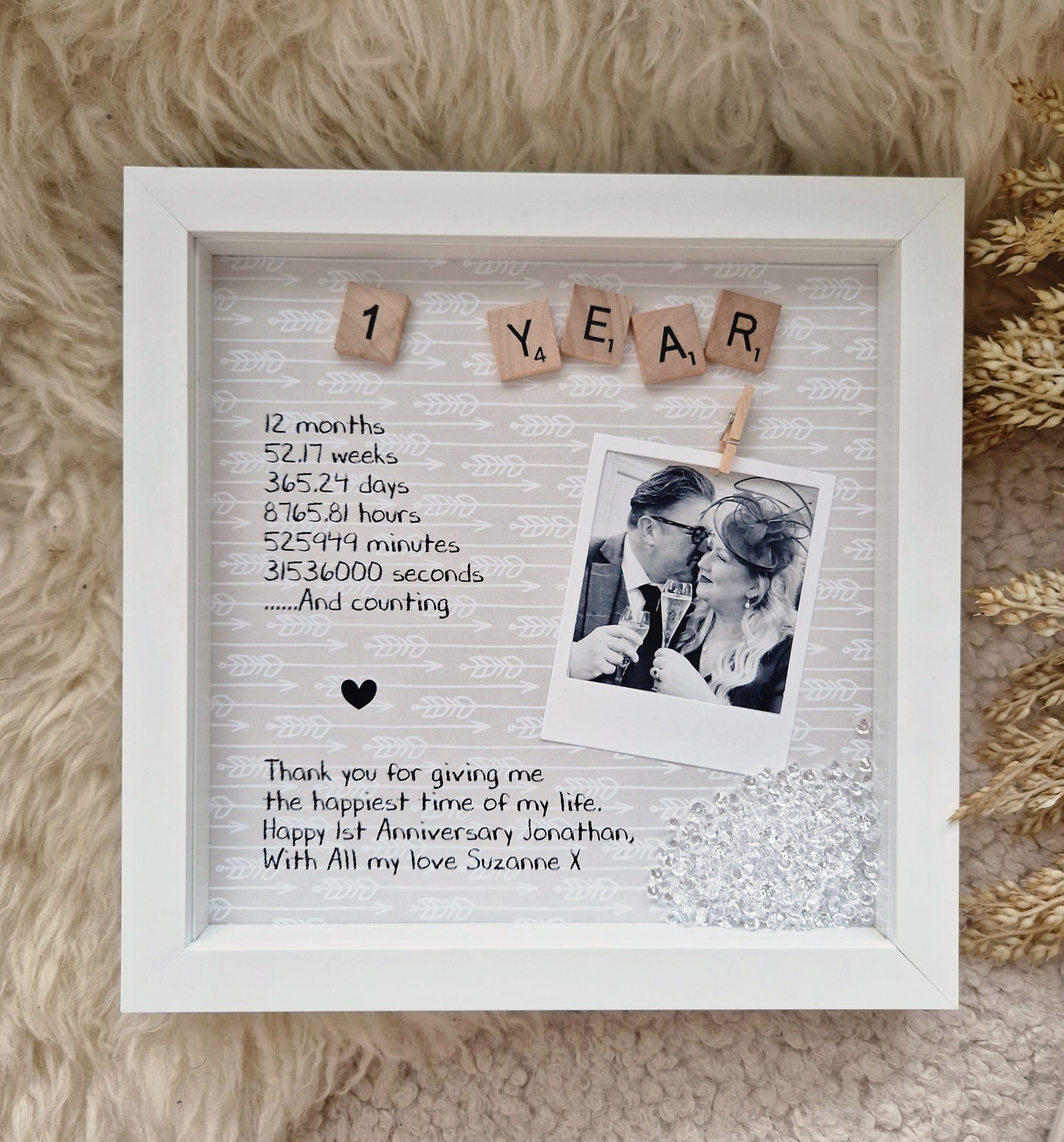 First Anniversary Frame | Anniversary Gift.