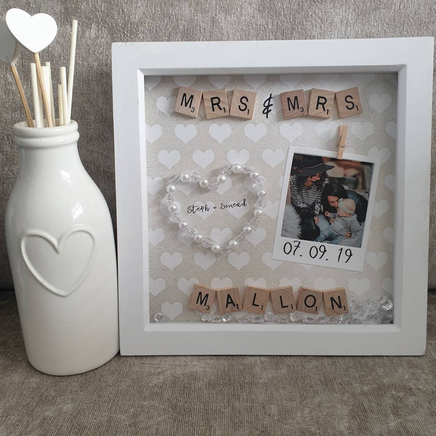 Personalised Wedding, Mr And Mrs Frame