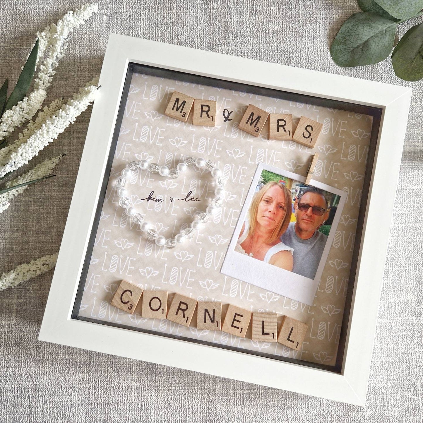 Personalised Wedding, Mr And Mrs Frame