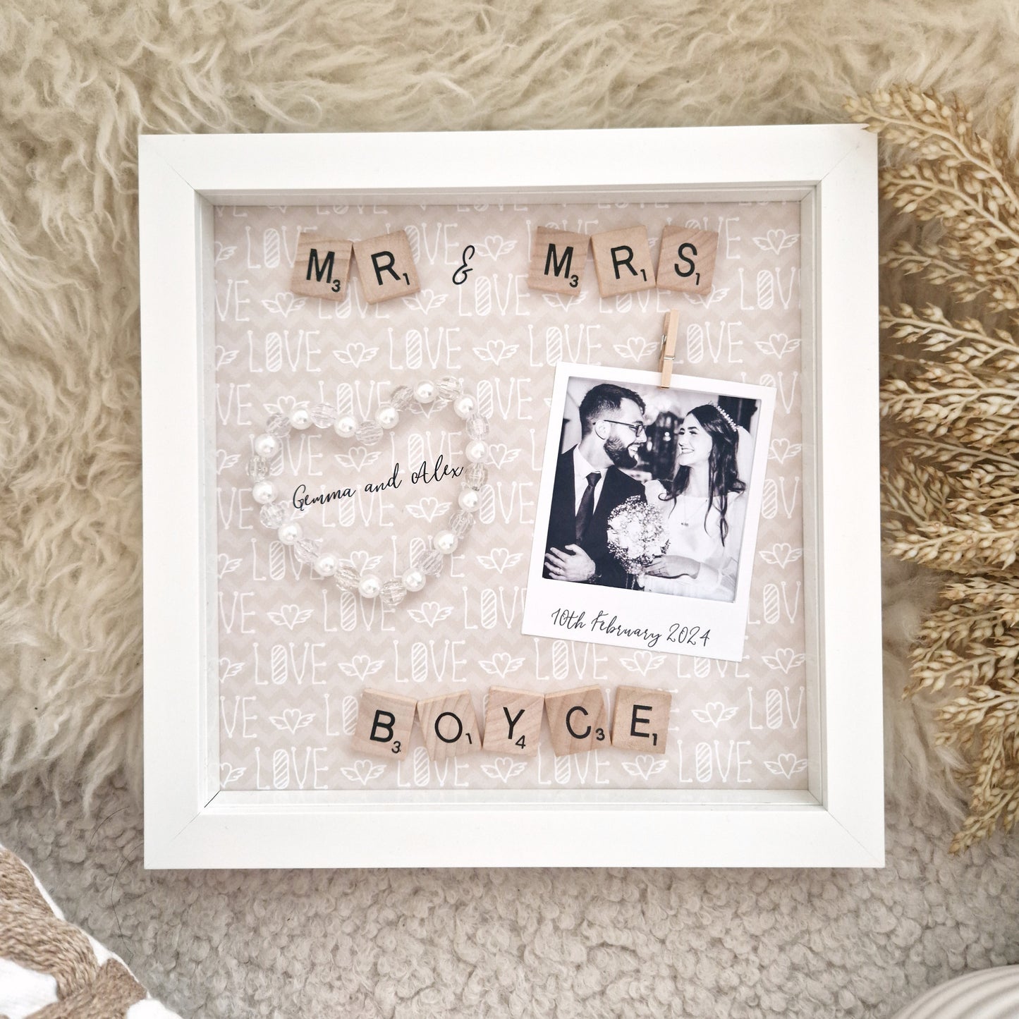 Personalised Wedding, Mr And Mrs Frame