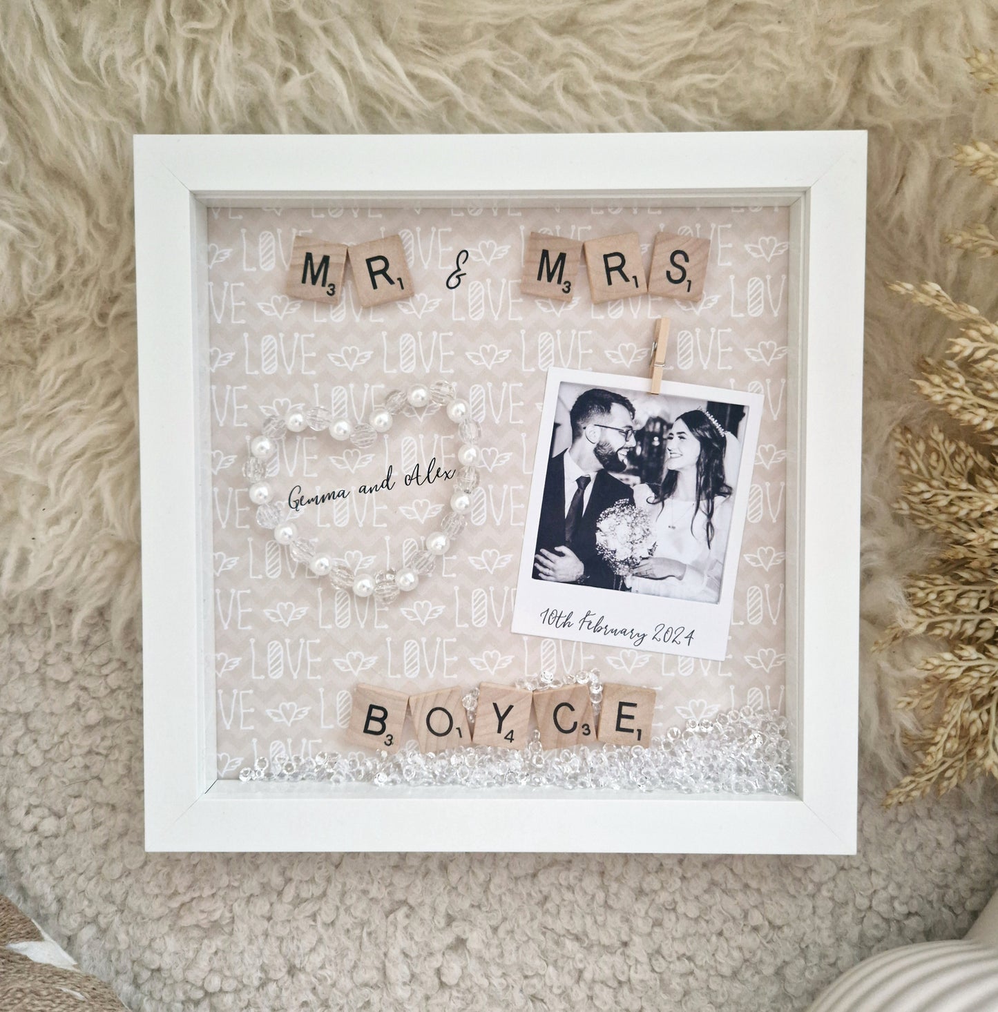 Personalised Wedding, Mr And Mrs Frame