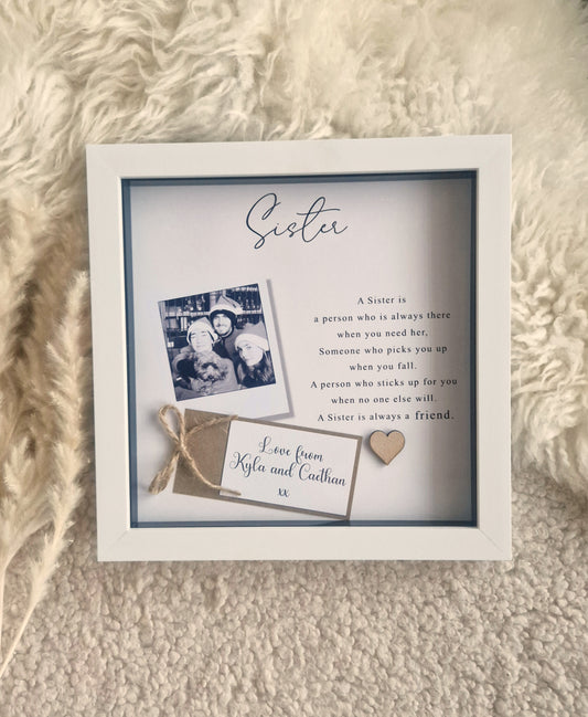 Personalised Sister Frame. Sister gifts.