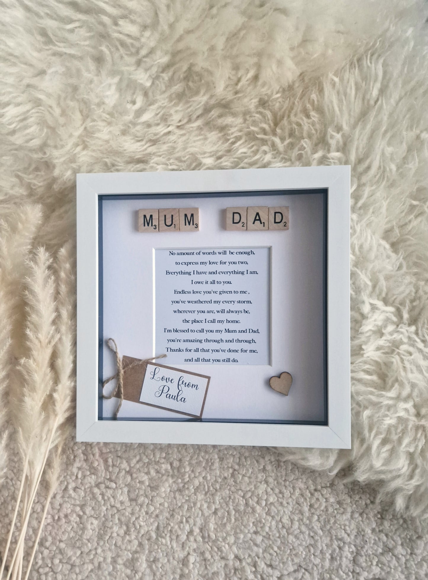 Personalised Mum and dad frame