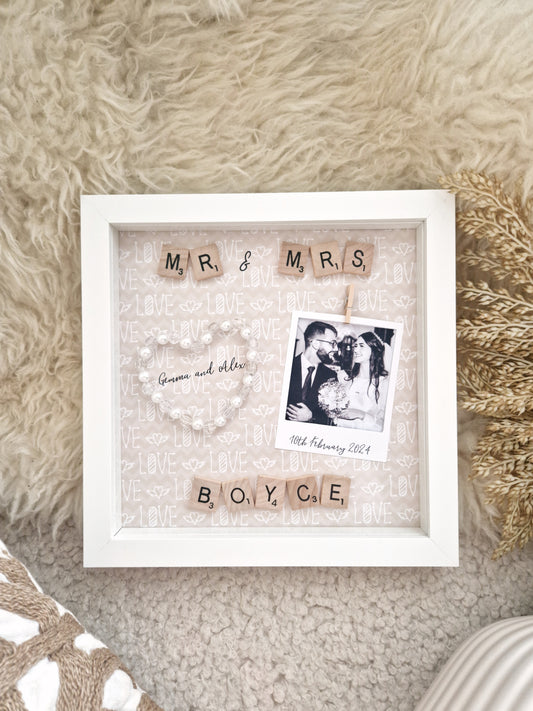 Personalised Wedding, Mr And Mrs Frame