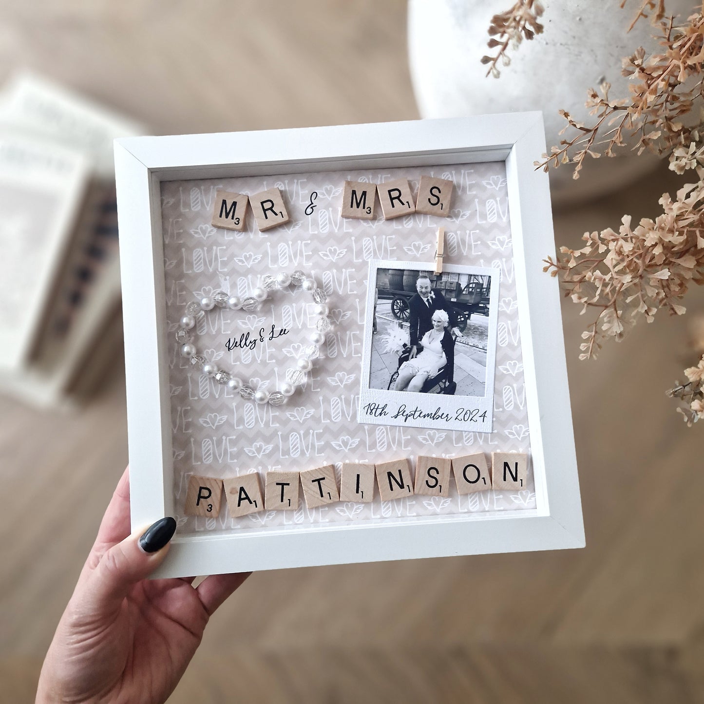 Personalised Wedding, Mr And Mrs Frame