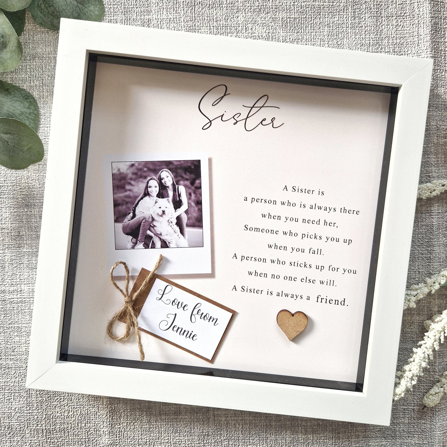 Personalised Sister Frame. Sister gifts.