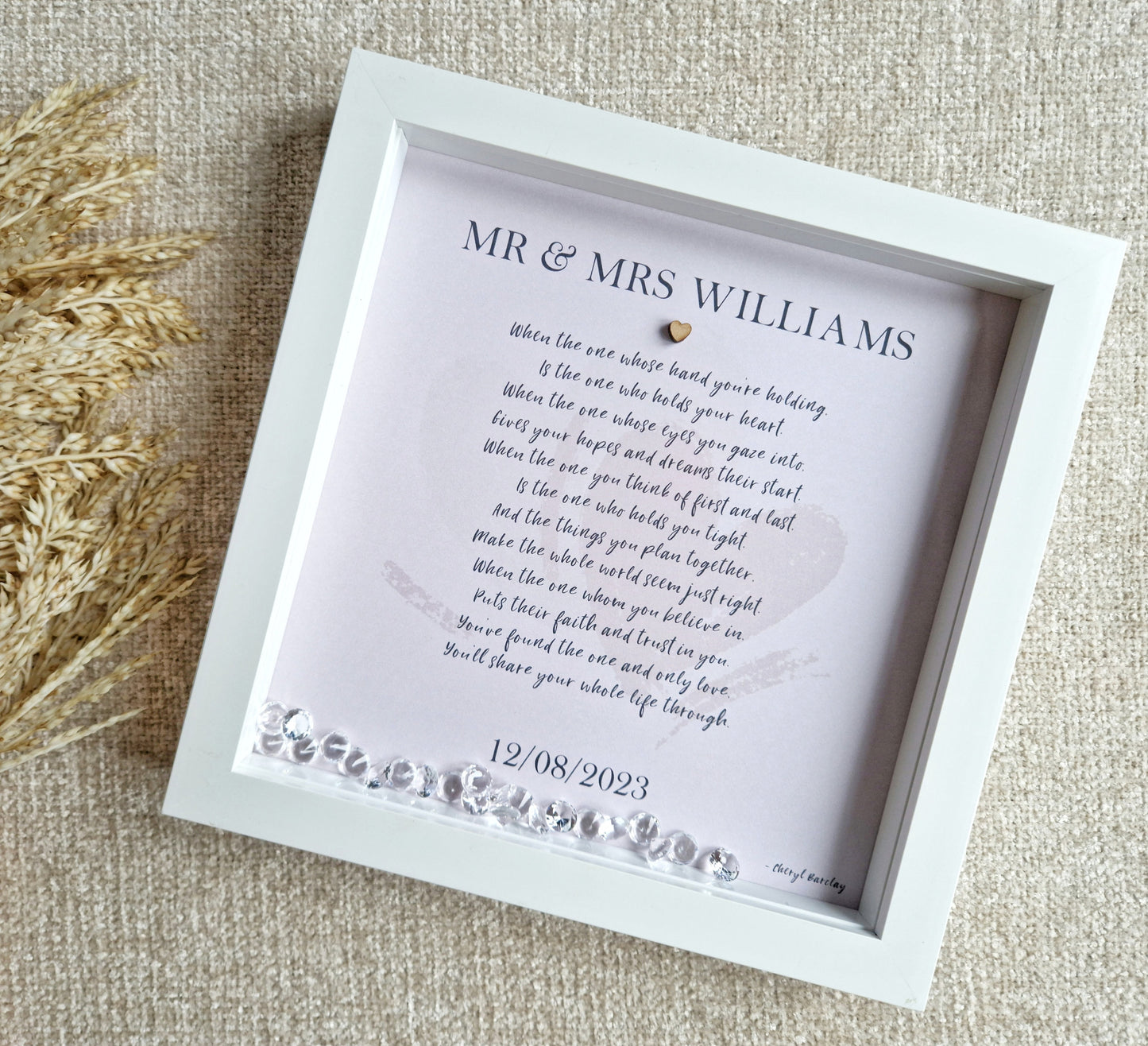 Personalised Wedding gift frame