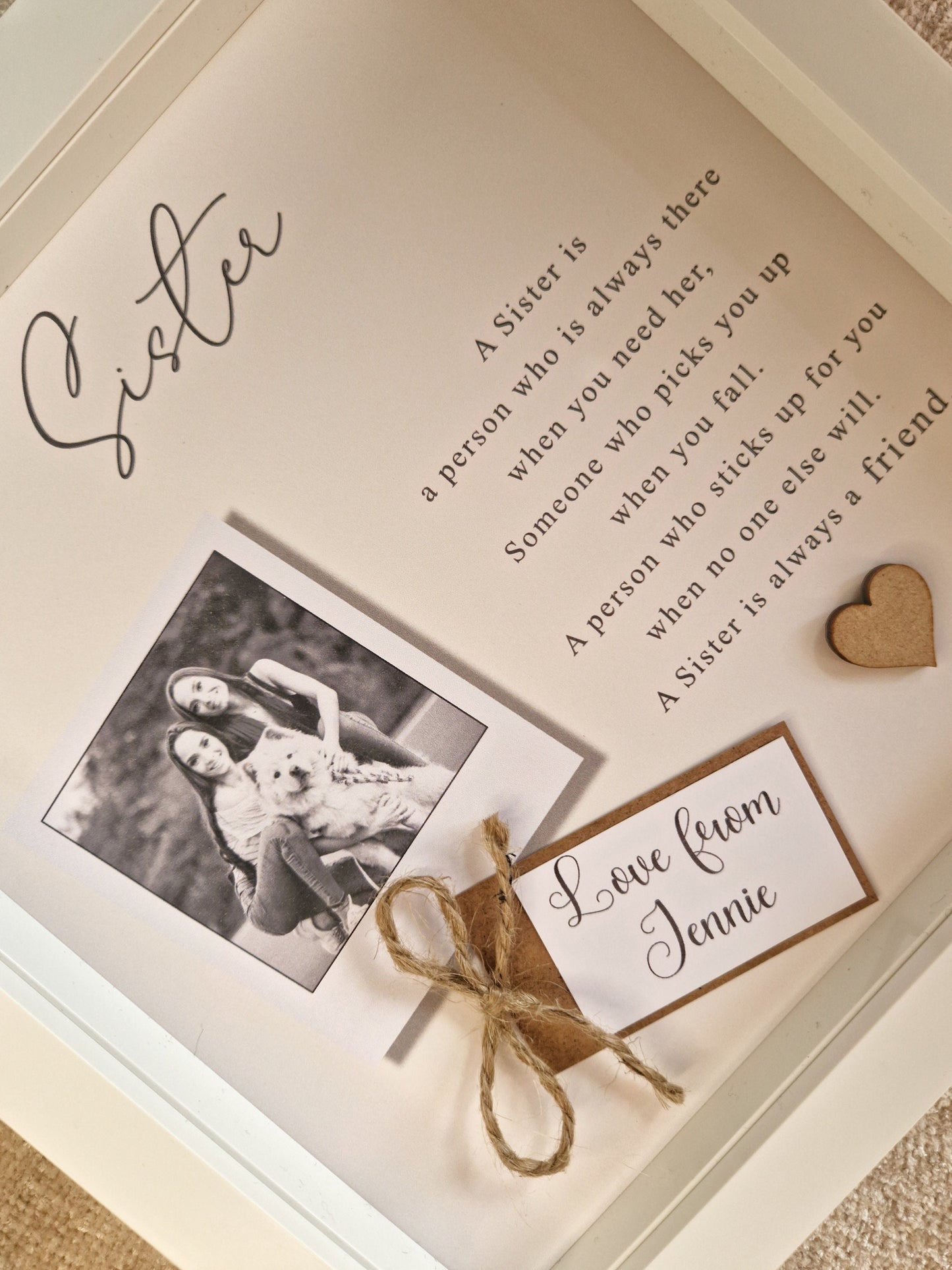 Personalised Sister Frame. Sister gifts.