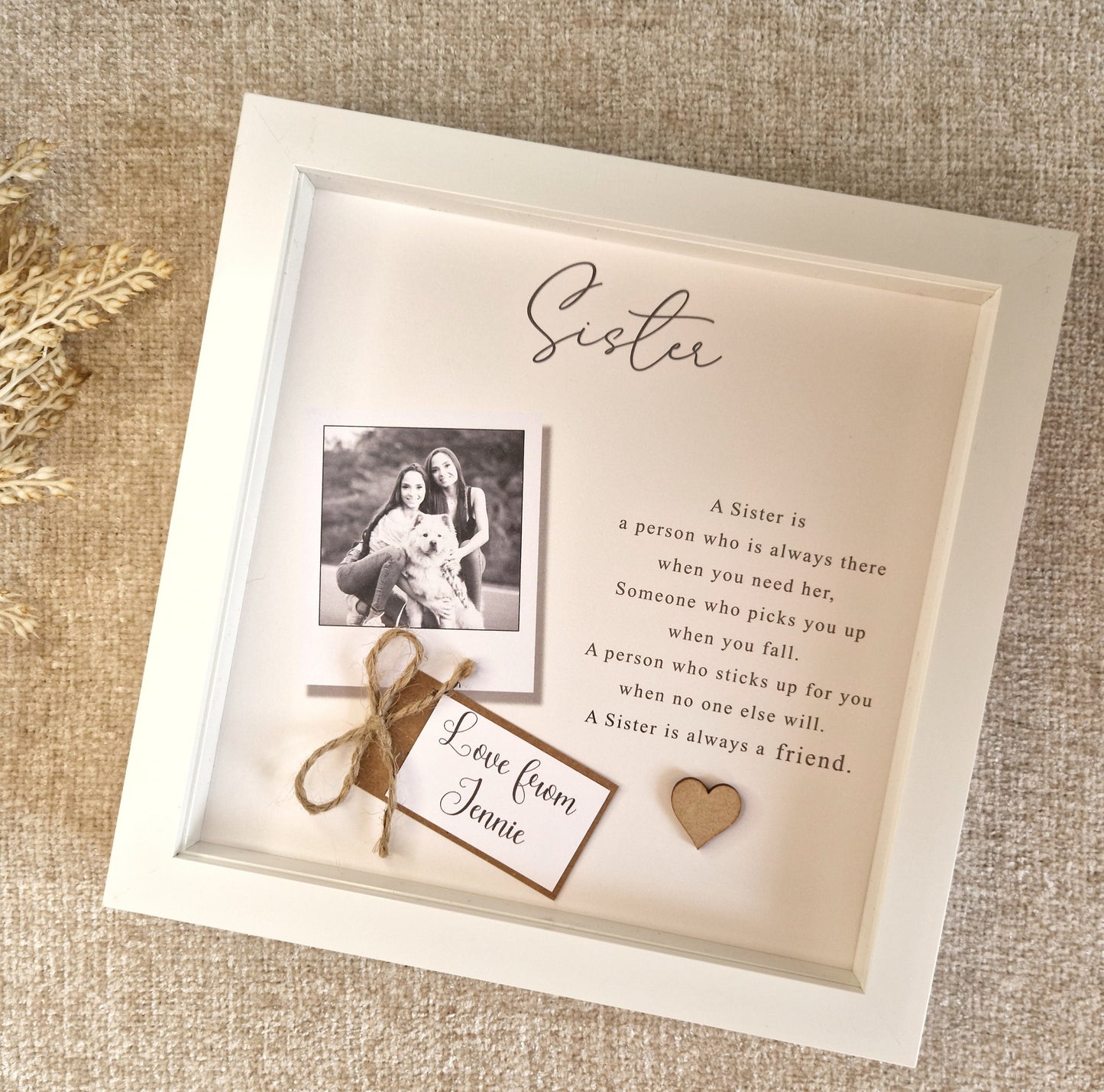 Personalised Sister Frame. Sister gifts.