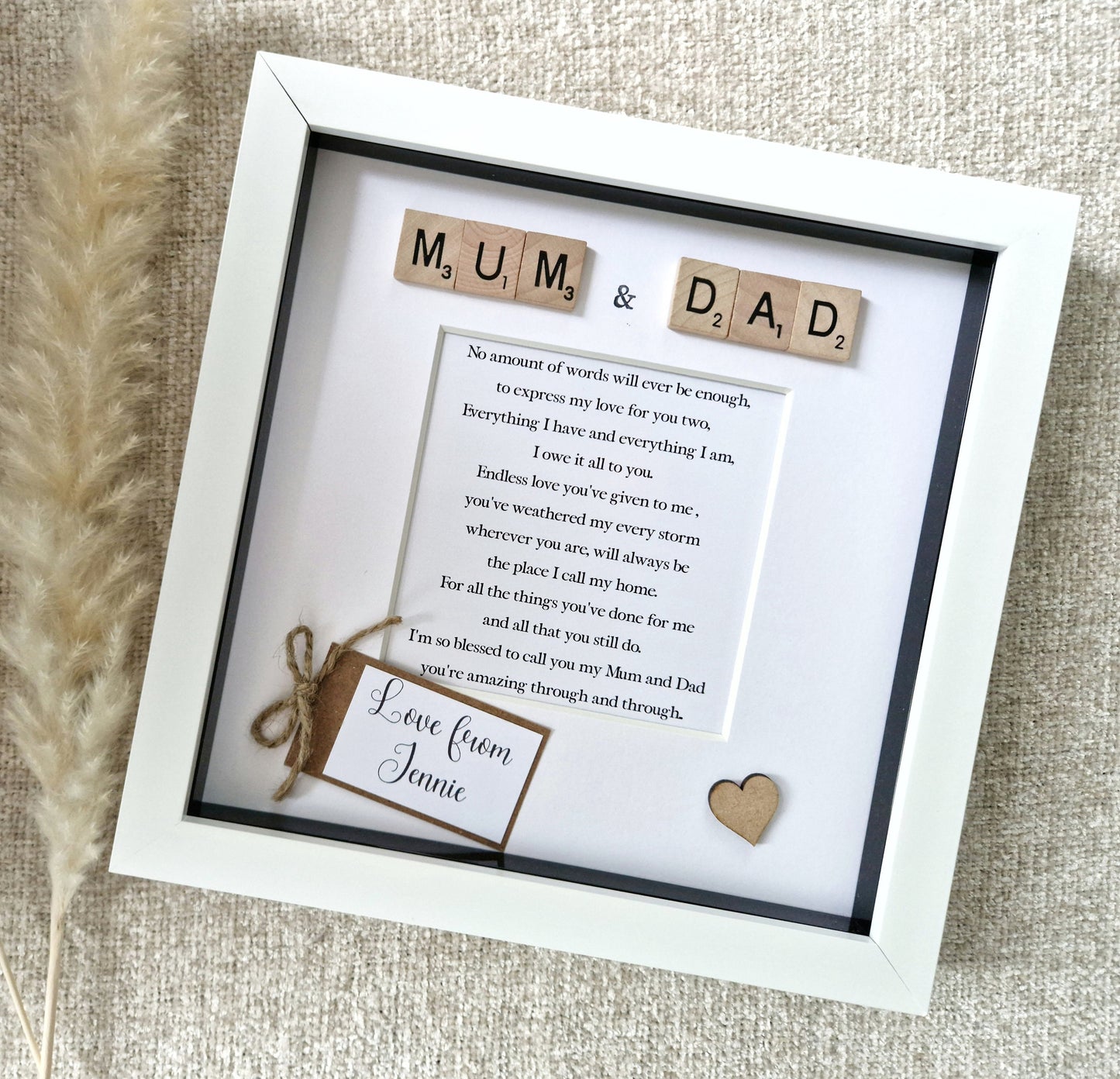 Personalised Mum and dad frame